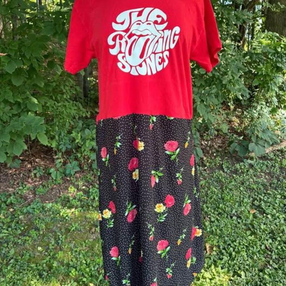 Rolling Stones upcycled dress
